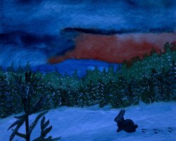 Karte Nr. 42 / Hase im Schnee